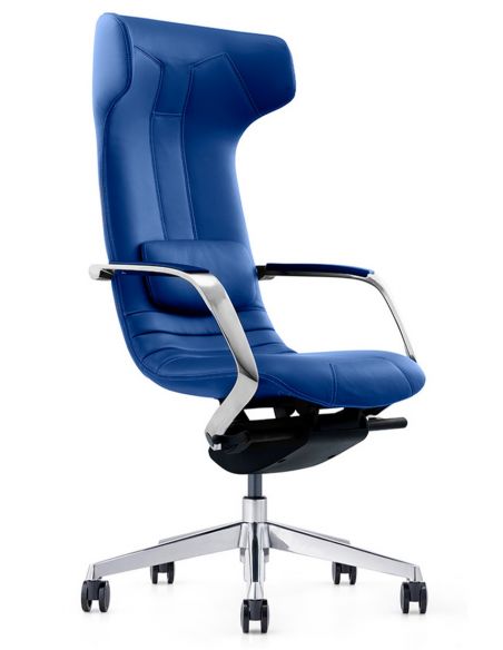 Крісло керівника шкіряне FK003-F-1, ДИЗАЙНЕРСЬКЕ, чорна шкіра