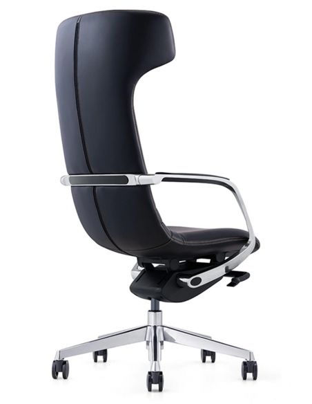 Крісло керівника шкіряне FK003-F-1, ДИЗАЙНЕРСЬКЕ, чорна шкіра