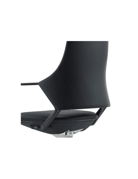 Крісло керівника BALLET FK011-A чорна шкіра, чорний алюміній