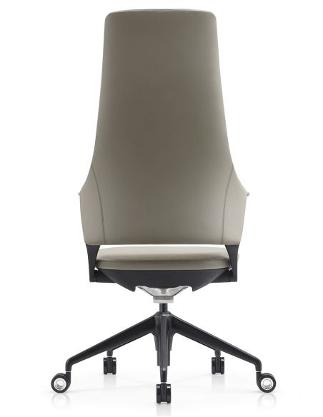 Крісло керівника BALLET FK011-A, шкіряне, сірий колір, чорний алюміній