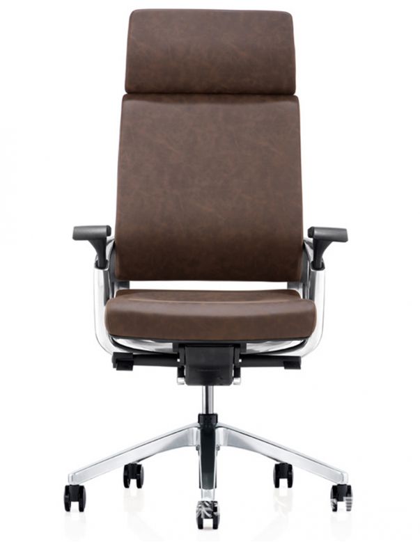Крісло керівника KA-01L шкіряне, коричневий колір
