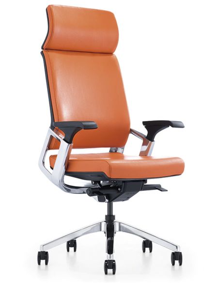 Крісло керівника KA-01L шкіряне, коричневий колір