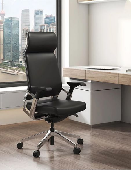 Крісло керівника KA-01L шкіряне, коричневий колір