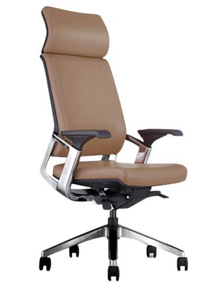 Крісло керівника KA-01L шкіряне, коричневий колір