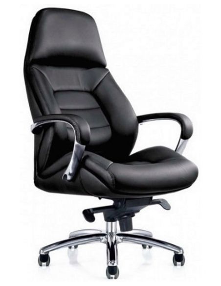Крісло керівника F181 BL шкіряне, чорний колір