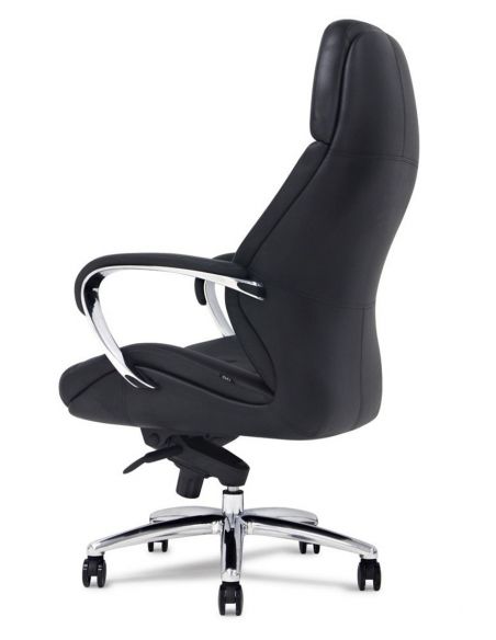 Крісло керівника F181 BL шкіряне, чорний колір