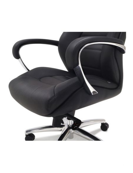 Крісло керівника F181 BL шкіряне, чорний колір