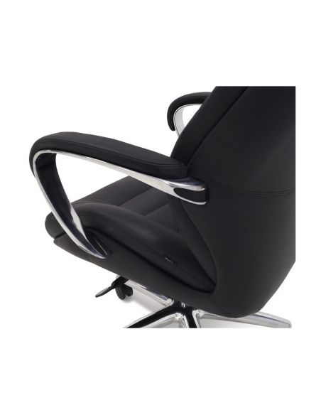 Крісло керівника F181 BL шкіряне, чорний колір