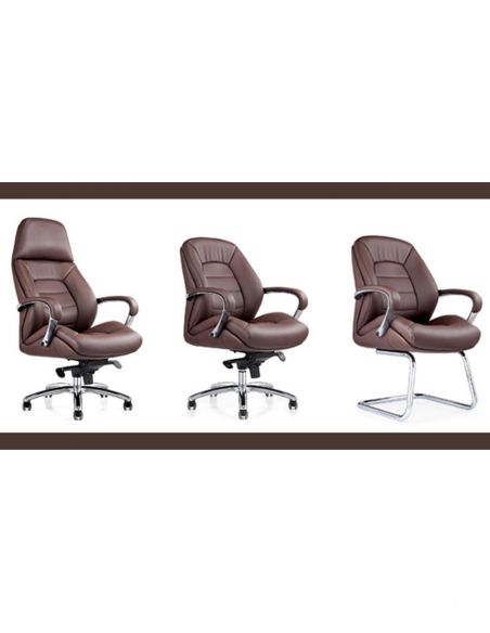 Крісло керівника F181 BL шкіряне, чорний колір