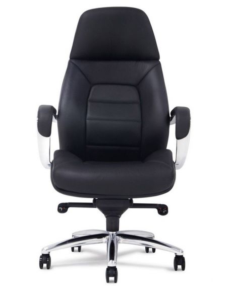 Крісло керівника F181 BL шкіряне, чорний колір