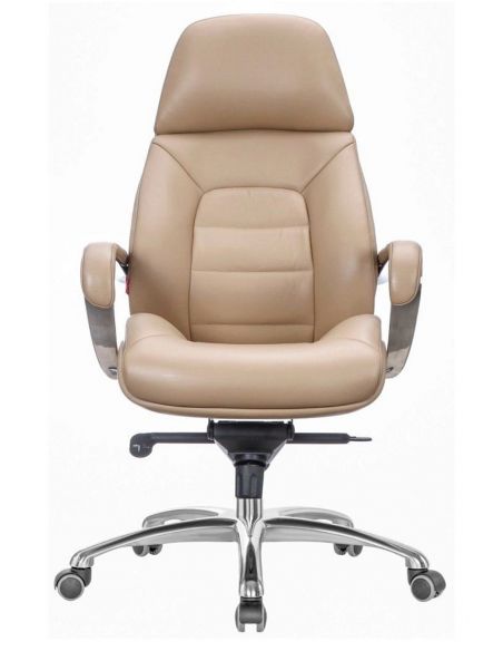 Крісло керівника F181 BIEL шкіряне, бежевий колір