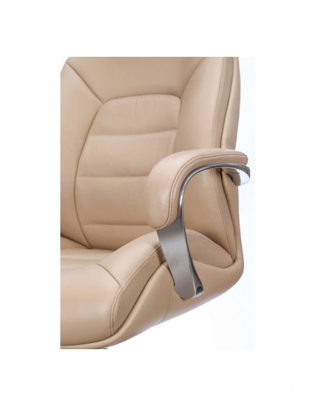 Крісло керівника F181 BIEL шкіряне, бежевий колір
