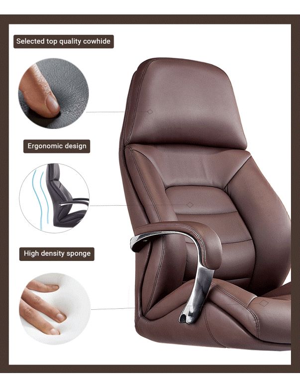 Крісло керівника F181 BIEL шкіряне,...