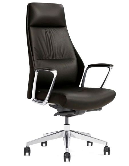 Крісло керівника A1826 шкіряне, чорний колір