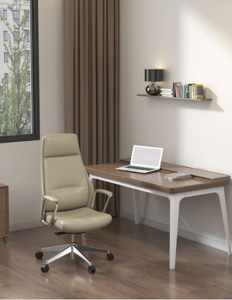 Крісло керівника A1826 шкіряне, бежевий колір