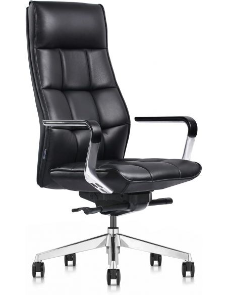 Крісло керівника A2116 шкіряне, чорний колір