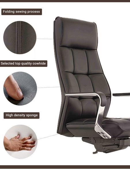 Крісло керівника A2116 шкіряне, коричневий колір