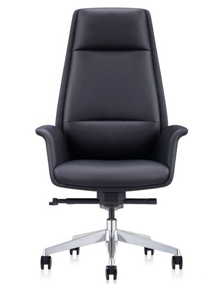 Крісло керівника A1612, шкіряне, чорний колір