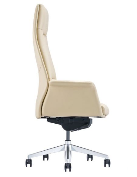 Крісло керівника A1612, шкіряне, бежевий колір