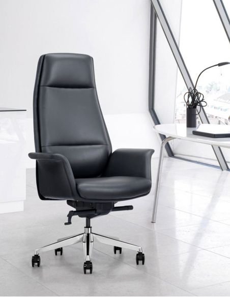 Крісло керівника A1612, шкіряне, бежевий колір