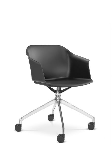 Крісло LD SEATING WAVE 030-F95 BL, для відвідувачів, на колесах