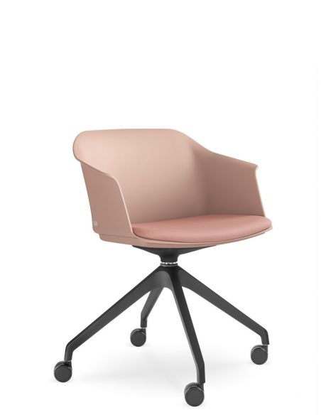 Крісло LD SEATING WAVE 030-F95 BL, для відвідувачів, на колесах