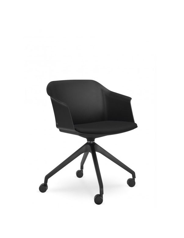 Крісло LD SEATING WAVE 030-F95 BL, для відвідувачів, на колесах