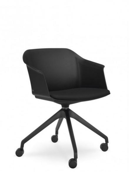 Крісло LD SEATING WAVE 030-F95 BL, для відвідувачів, на колесах