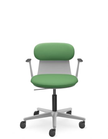 Крісло LD SEATING ZOE 220-GR, для відвідувачів, на колесах 2