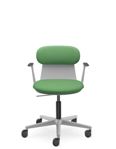 Крісло LD SEATING ZOE 220-GR, для відвідувачів, на колесах