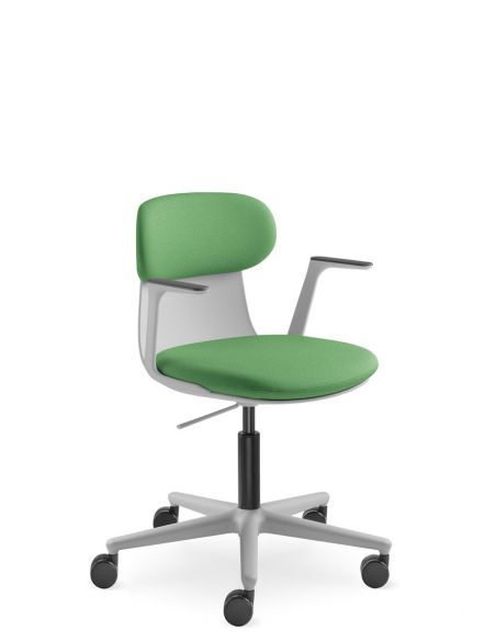 Крісло LD SEATING ZOE 220-GR, для відвідувачів, на колесах