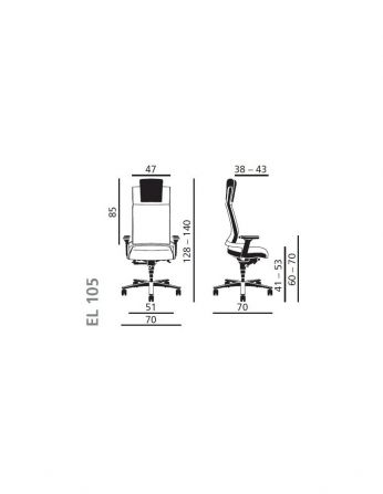 Крісло ZUCO LACINTA EL 0595 для керівника, тканинне 2