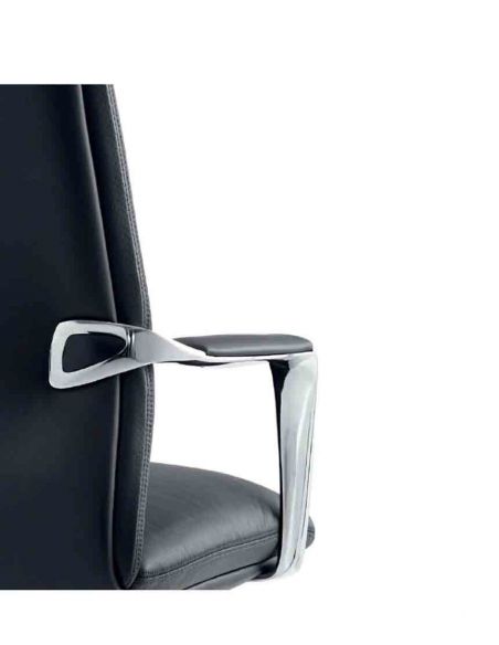 Крісло А2216 для керівника, шкіряне, чорне