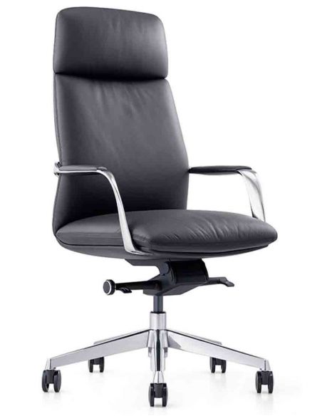Крісло А2216 для керівника, шкіряне, чорне
